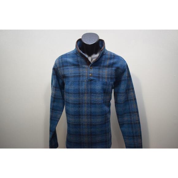 John Wayne Fleece Pullover Sweater Plaid Snap Neck Mens Size Small - Picture 2 of 8